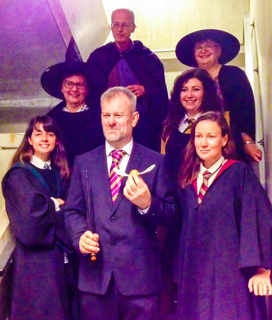 The English-teaching faculty in our Hogwarts attire